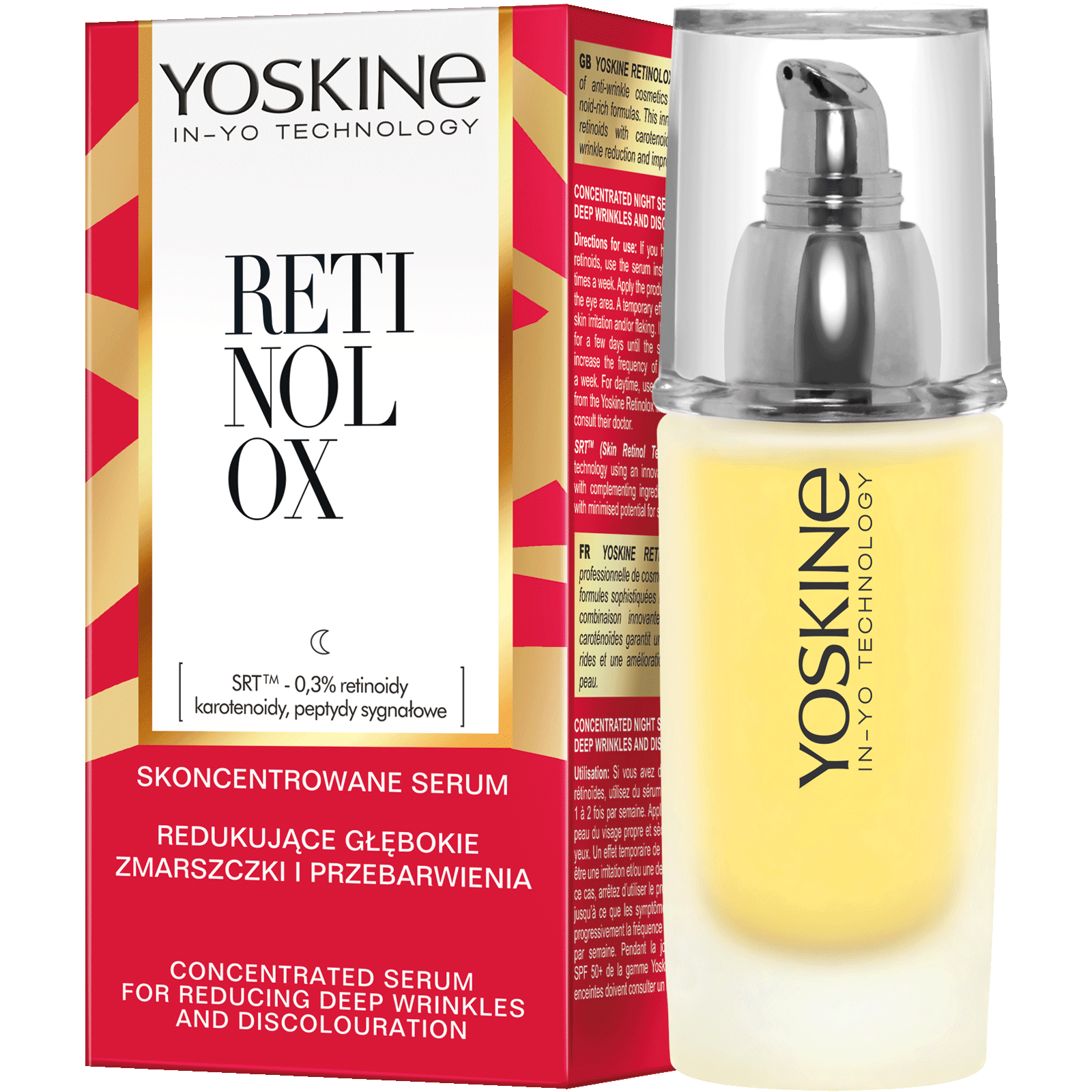 Yoskine Retinolox skoncentrowane serum na noc redukujące głębokie zmarszczki i przebarwienia twarzy, 30 ml