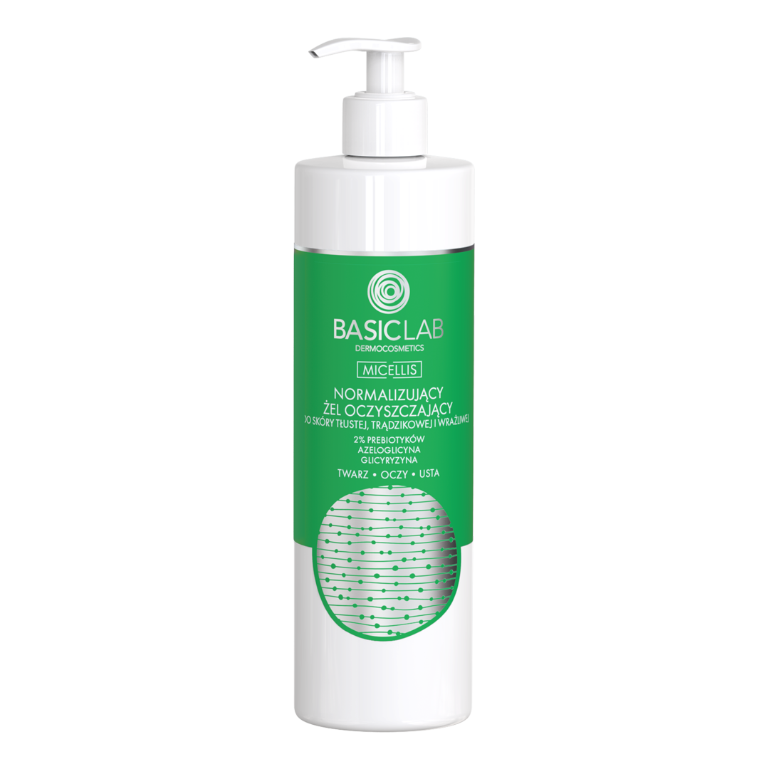 Basiclab Micellis żel oczyszczający do tłustej skóry twarzy, 300 ml