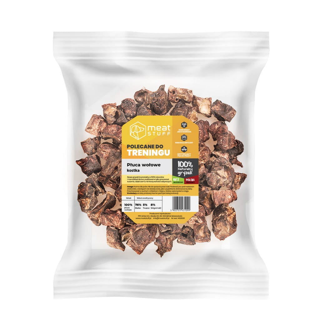 MEAT STUFF Treningówki z płuc wołowych kostka 250g