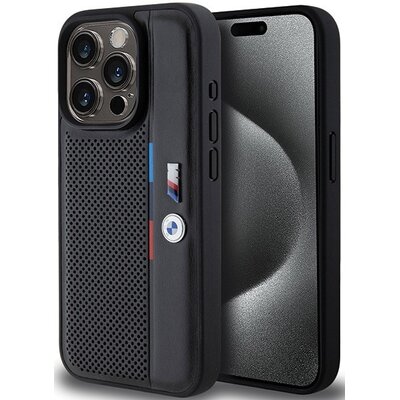 Etui BMW Perforated Tricolor Line do Apple iPhone 15 Pro Czarny