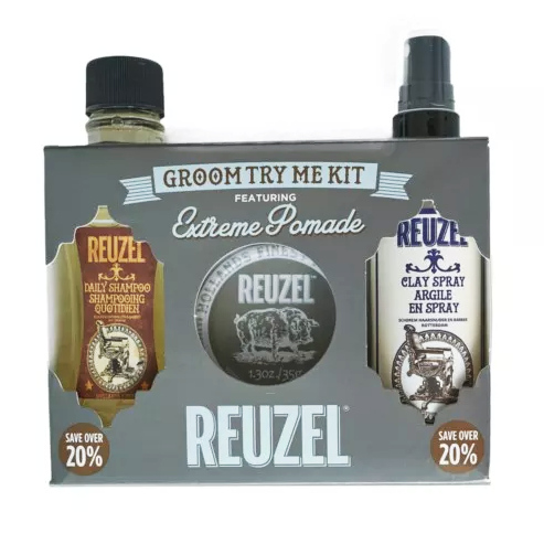 Reuzel Try Me Kit Extreme zestaw: szampon do włosów, 100 ml + matowa pomada, 35 g + spray teksturyzujący, 100 ml