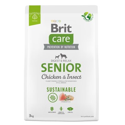 Karma dla psa BRIT Care Dog Sustainable Senior Kurczak i owady 3 kg
