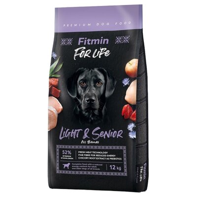 Karma dla psa FITMIN Dog For Life Light & Senior Drób 12 kg