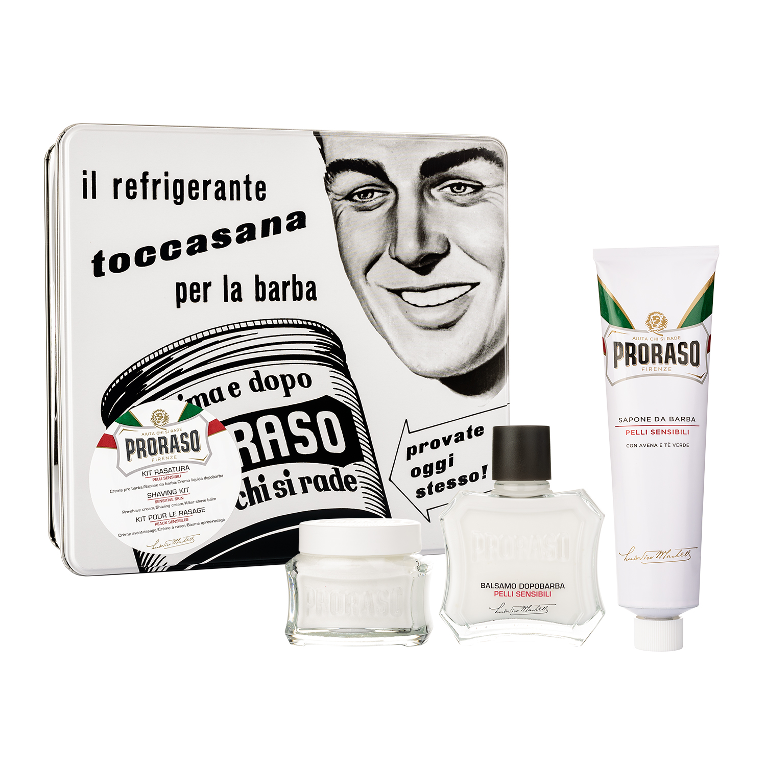 Proraso Vintage Selection Toccasana zestaw: krem przed goleniem, 100 ml + krem do golenia, 100 ml + balsam po goleniu, 100 ml