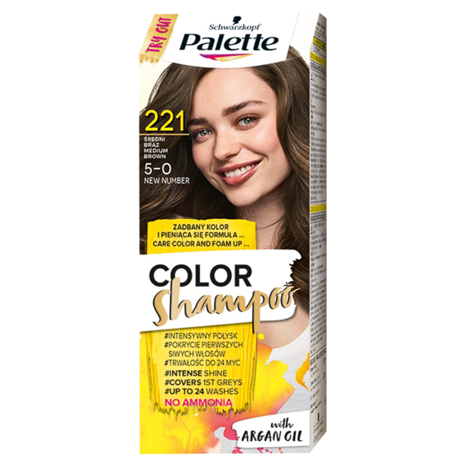 Palette Color Shampoo szampon koloryzujący do włosów 5-0 (221) średni brąz, 1 opak.