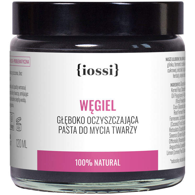 Iossi Węgiel głęboko oczyszczająca pasta do mycia twarzy, 100 ml