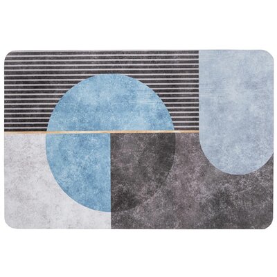 Mata łazienkowa MULTI-DECOR Geometria Prostokątny Niebieski