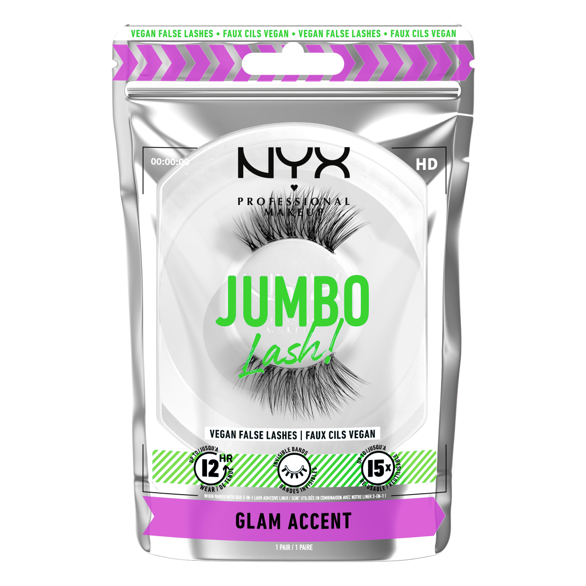 NYX Professional Makeup Jumbo Lash! sztuczne rzęsy glam accent, 1 opak.