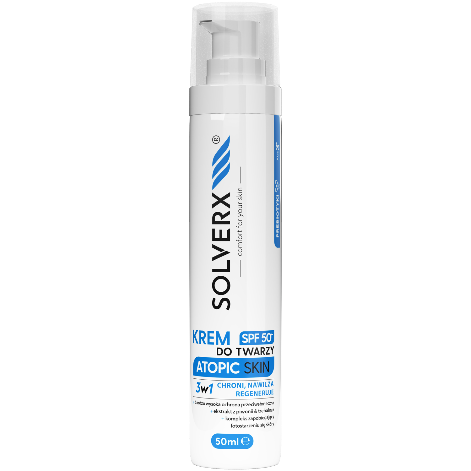 Solverx Atopic Skin krem do twarzy SPF50+, 50 ml