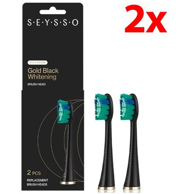 Oryginalna końcówka szczoteczki SEYSSO Gold Black Whitening (2 szt.) (Wybielająca)