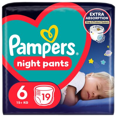 Pieluchomajtki PAMPERS Night Pants 6 (19 szt.)