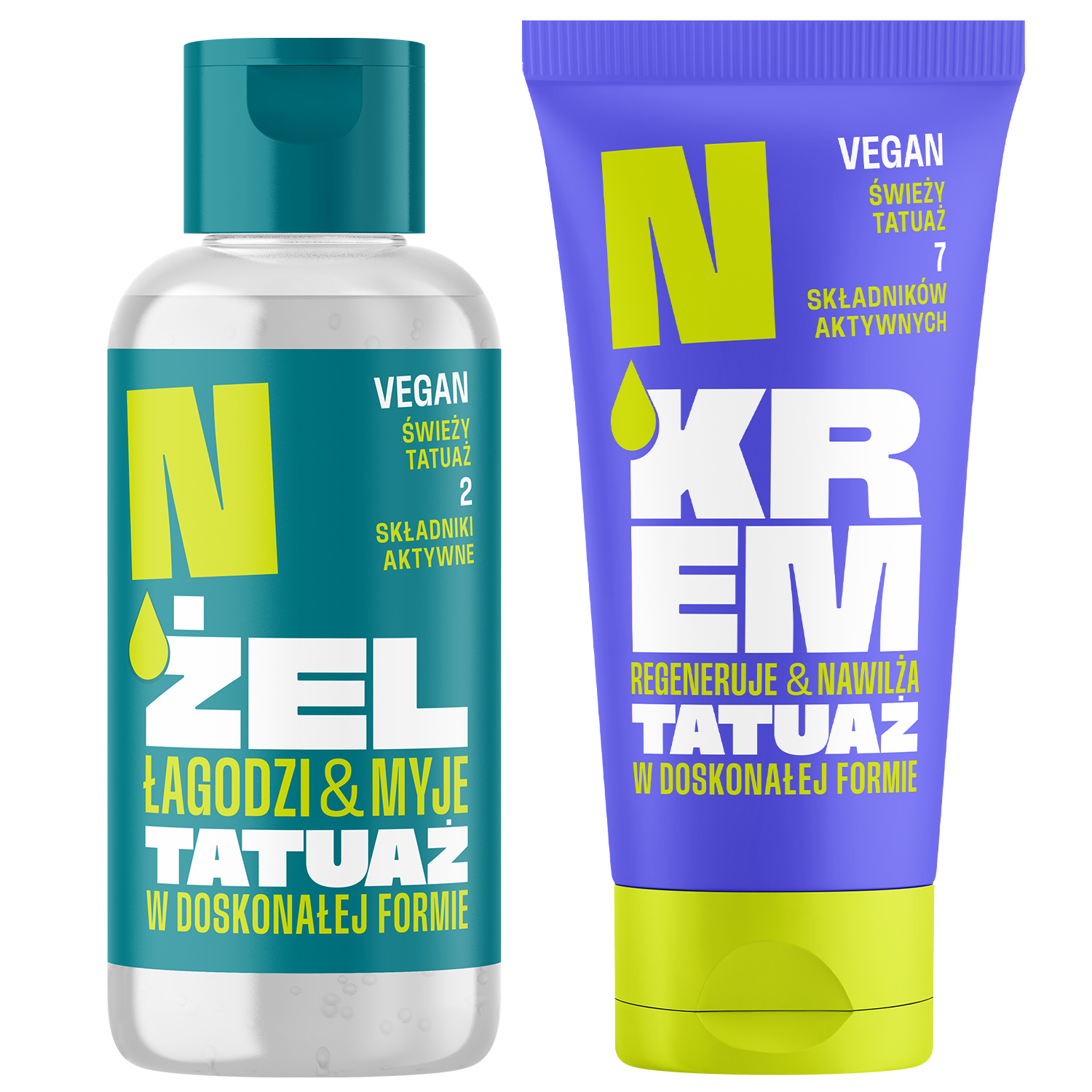 Neba zestaw: żel do mycia, 100 ml + krem do tatuażu, 50 ml
