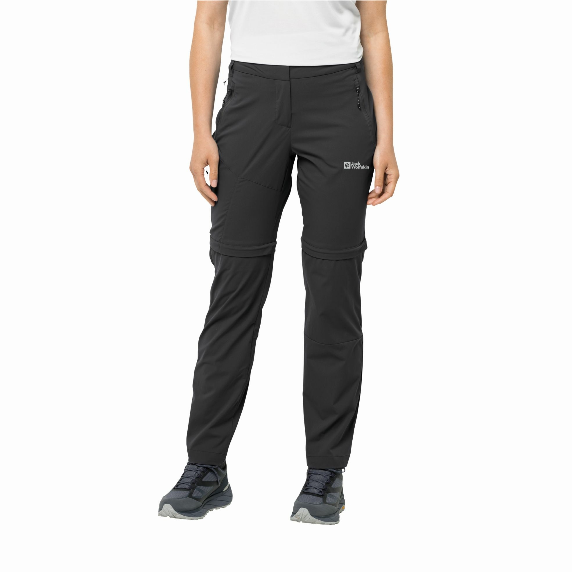 Damskie spodnie softshellowe Jack Wolfskin GLASTAL ZIP AWAY PANTS W black - 36S