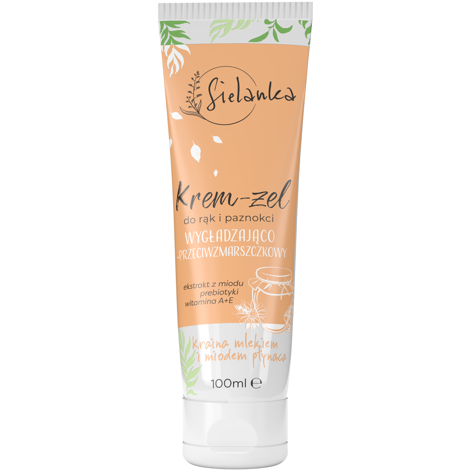Sielanka Kraina mlekiem i miodem płynąca wygładzająco-przeciwzmarszczkowy krem-żel do rąk i paznokci, 100 ml