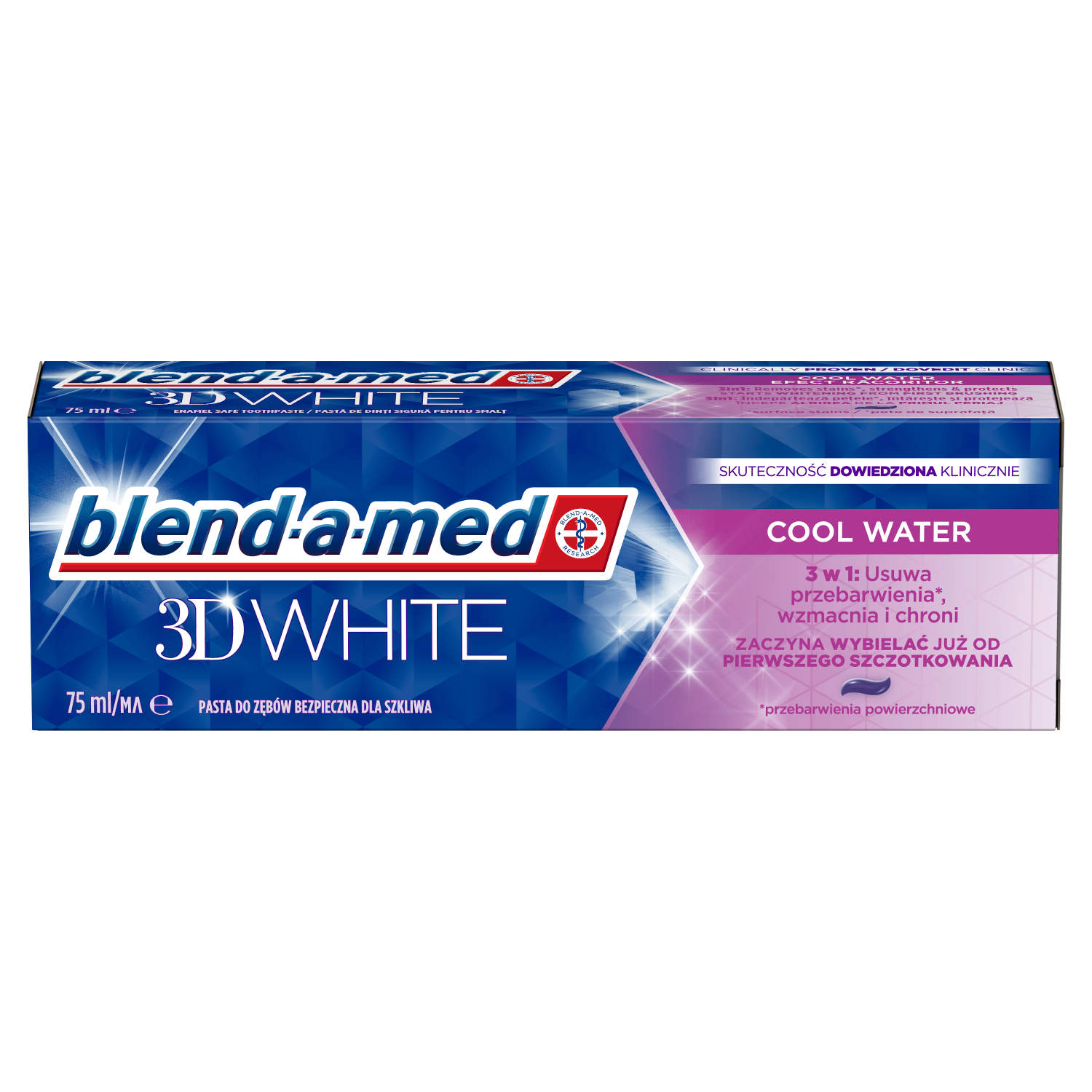 Blend-A-Med 3D White Cool Water pasta do mycia zębów, 75 ml