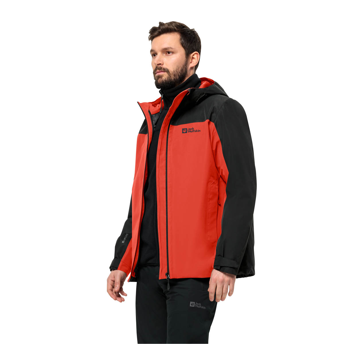 Męska kurtka Jack Wolfskin TAUBENBERG 3IN1 JKT M strong red - M