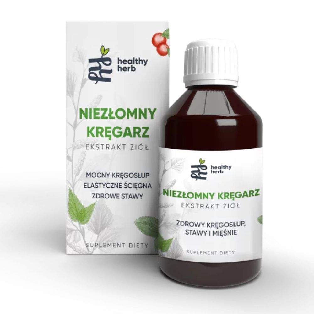 Healthy Herb Nezłomny kręgarz suplement diety mix ekstraktów na bóle kręgosłupa i mięśniowo-stawowe, 250 ml
