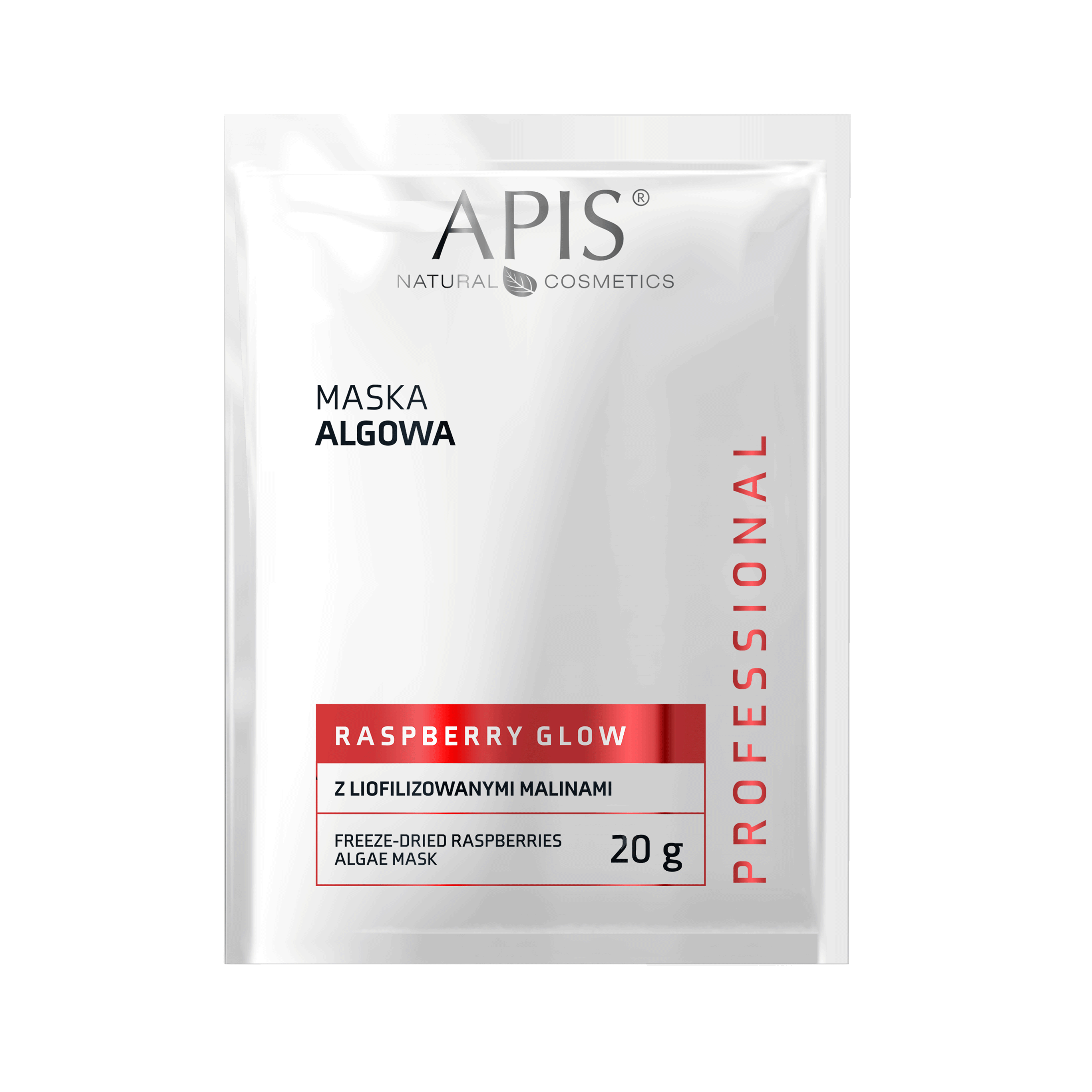 Apis Raspberry Glow regenerująca algowa maska do twarzy, 20 ml