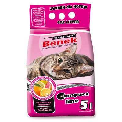 Żwirek dla kota SUPER BENEK Compact Cytrusowy 5 L