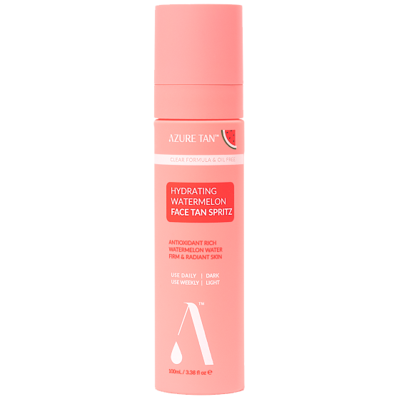 Azure Tan Hydrating Watermelon Face Tan Spritz stopniowo opalająca mgiełka do twarzy z wodą arbuzową, 100 ml