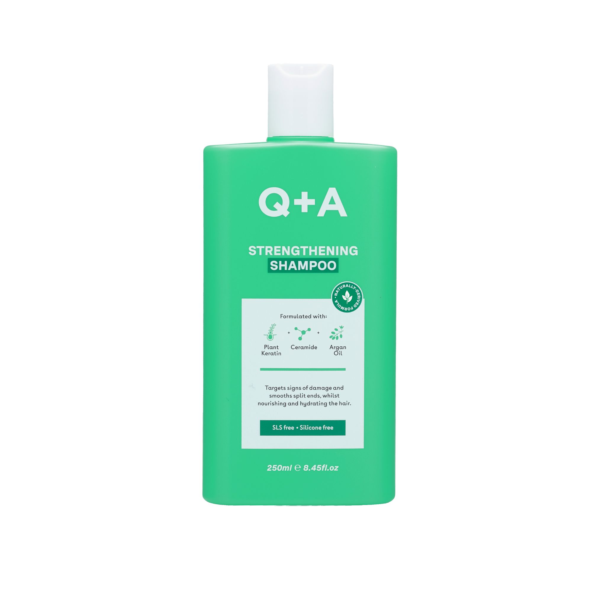 Q+A wzmacniający szampon do włosów z ceramidami i roślinną keratyną, 250 ml