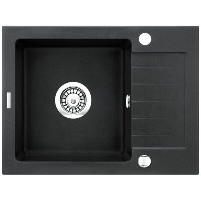 Zlewozmywak jednokomorowy z ociekaczem DEANTE Zorba ZQZ G11A Grafitowy metalik 44x58