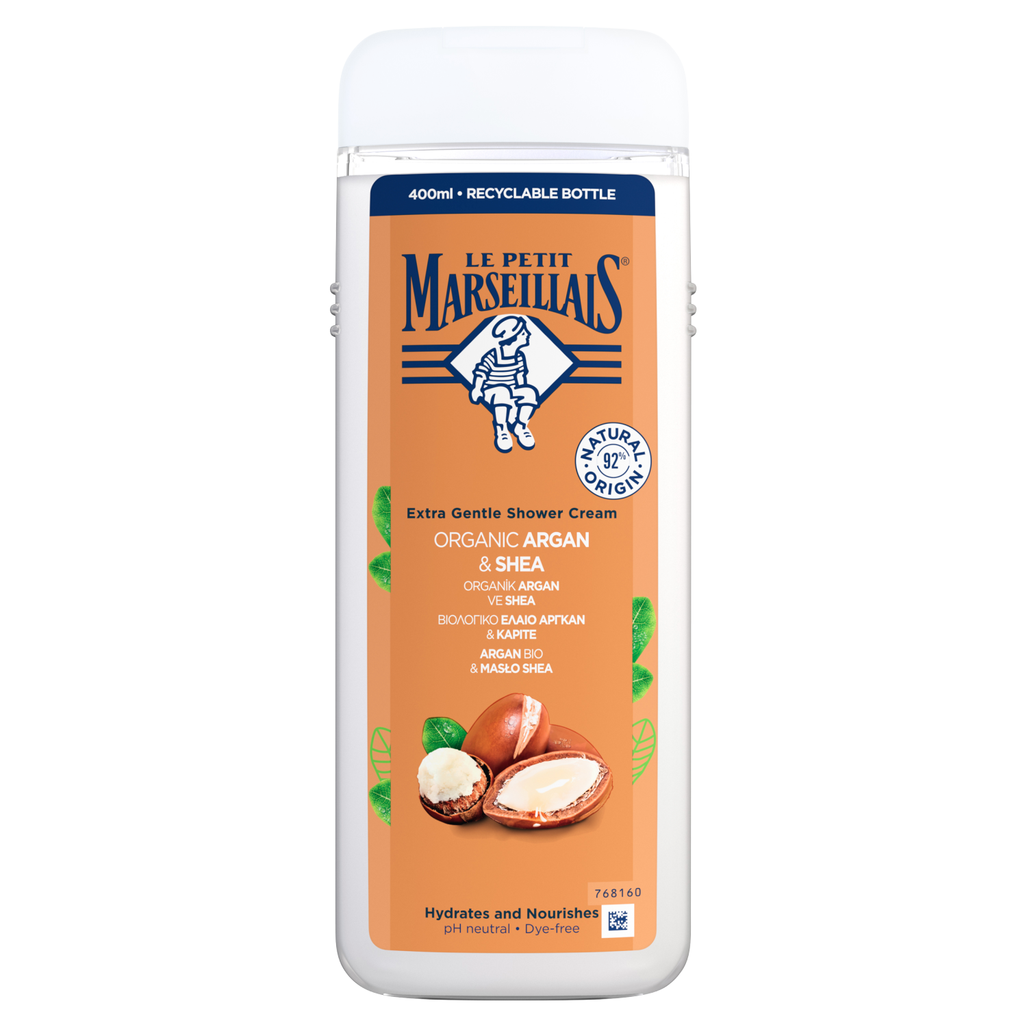 Le Petit Marseillais kremowy żel pod prysznic argan bio&masło shea, 400 ml