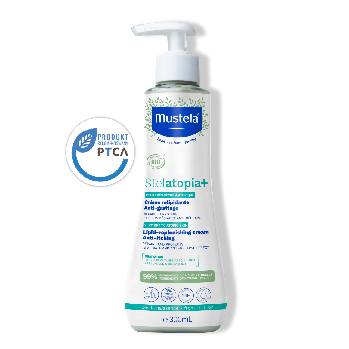 Mustela Stelatopia+ krem uzupełniający lipidy, 300 ml