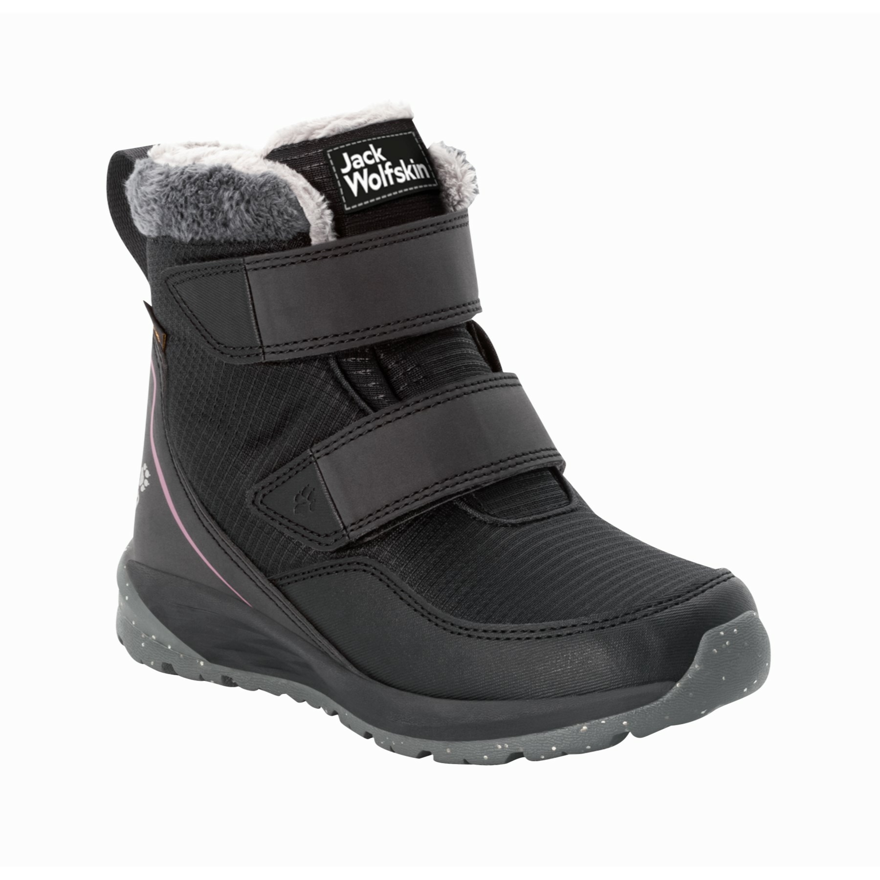 Buty zimowe dla dzieci Jack Wolfskin POLAR WOLF TEXAPORE MID VC K phantom / pink - 34