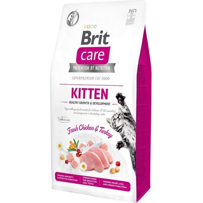Karma dla kota BRIT CARE Grain Free Kitten Indyk i Kurczak 2 kg