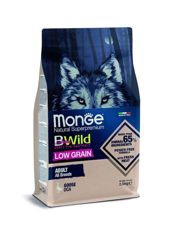 MONGE BWild Dog Adult gęś 2,5 kg