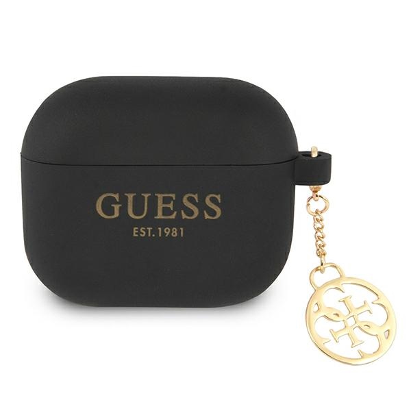 Guess Silicone Classic Logo 4G Charms Black - etui AirPods 3 gen