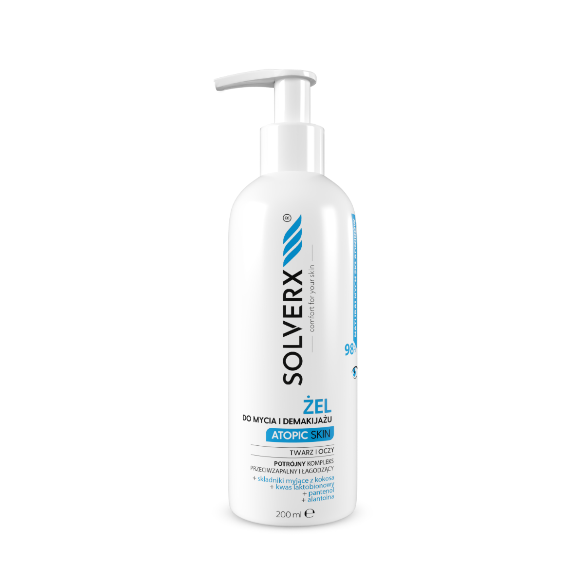 Solverx Atopic Skin żel do mycia i demakijażu twarzy, 200 ml