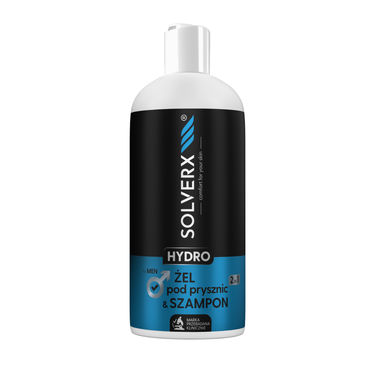 Solverx Soft Men żel pod prysznic & szampon dla mężczyzn 2w1, 400 ml