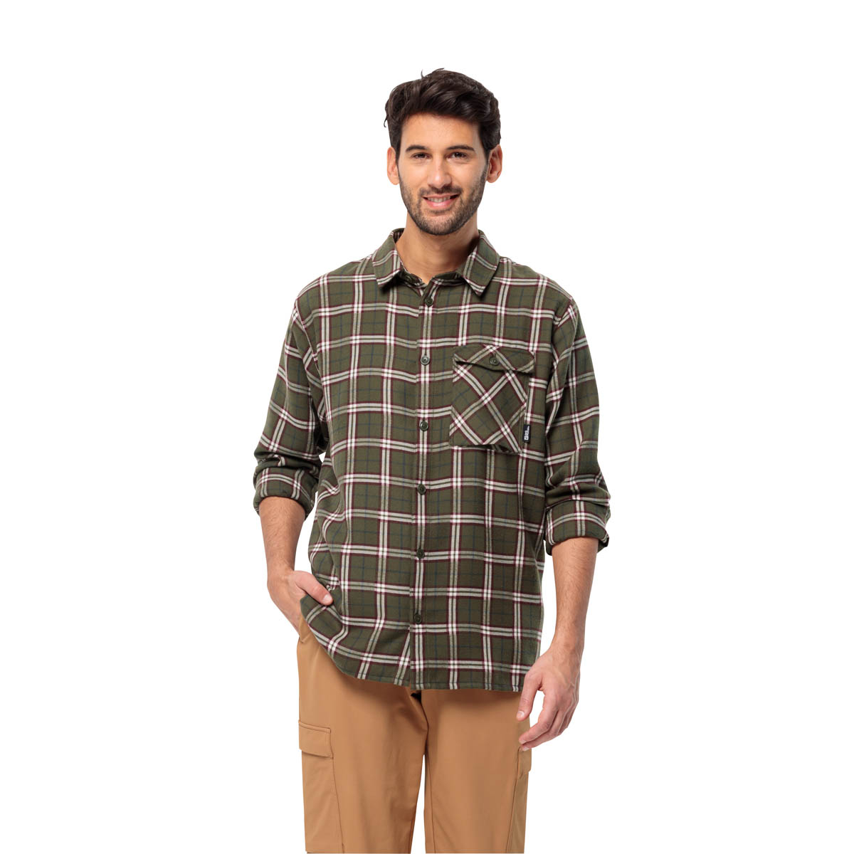 Męska koszula Jack Wolfskin MORGENLUFT SHIRT M island moss 41 - M