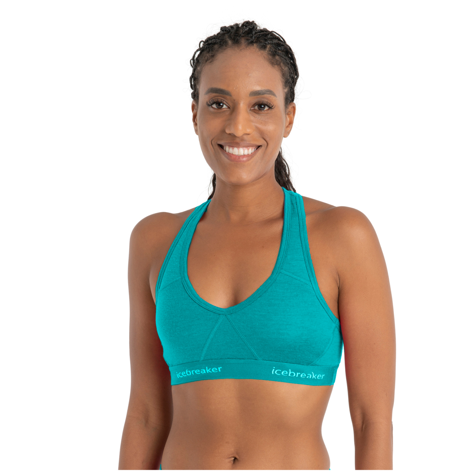 Damski stanik sportowy Icebreaker Sprite Racerback Bra flux green - M