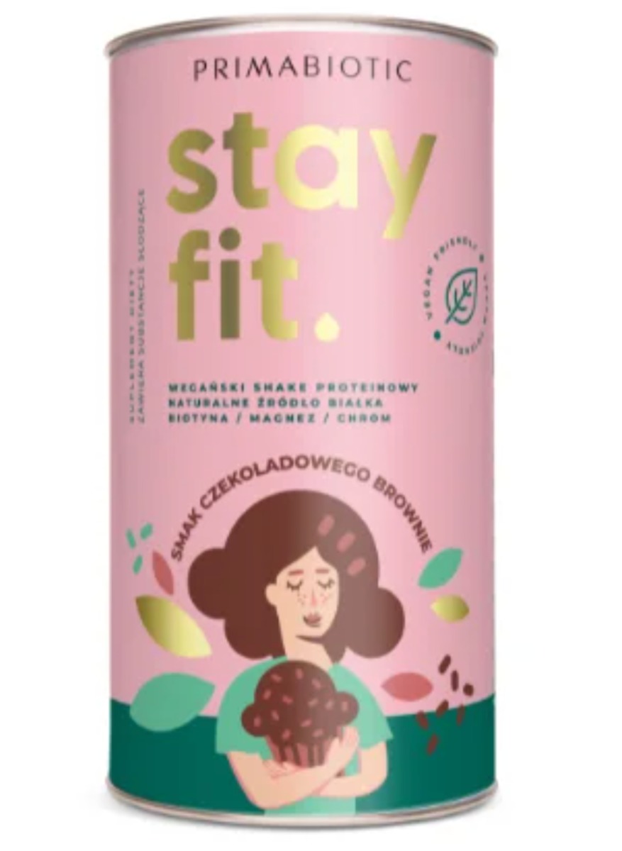 PrimaBiotic Stay Fit suplement diety o smaku czekoladowym brownie, 500 g