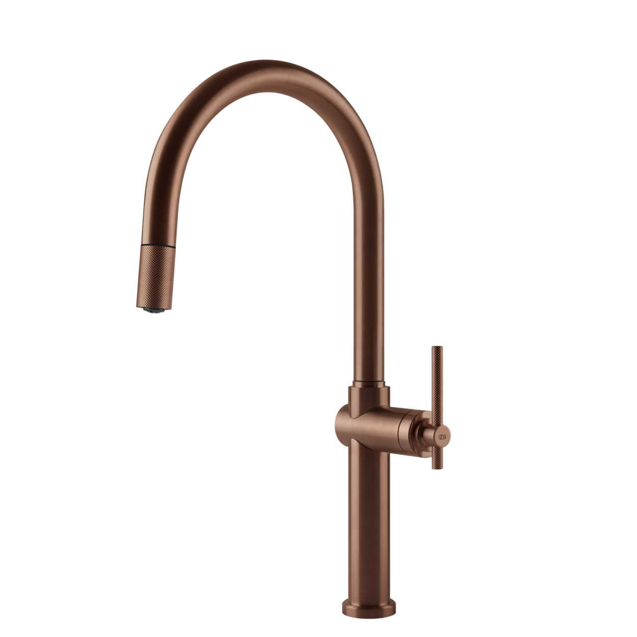 Gessi - Bateria kuchenna Habito okrągła wyciągana wylewka Miedziana szczotkowana PVD