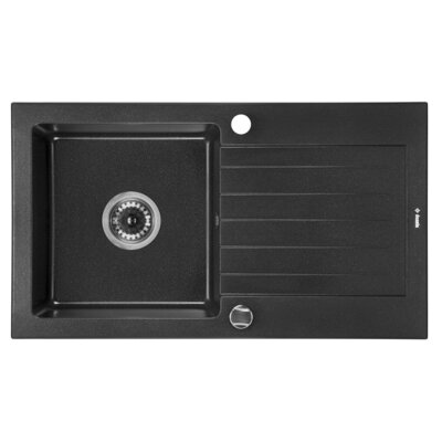 Zlewozmywak jednokomorowy z ociekaczem DEANTE Zorba ZQZ G113 Grafitowy metalik 44x76