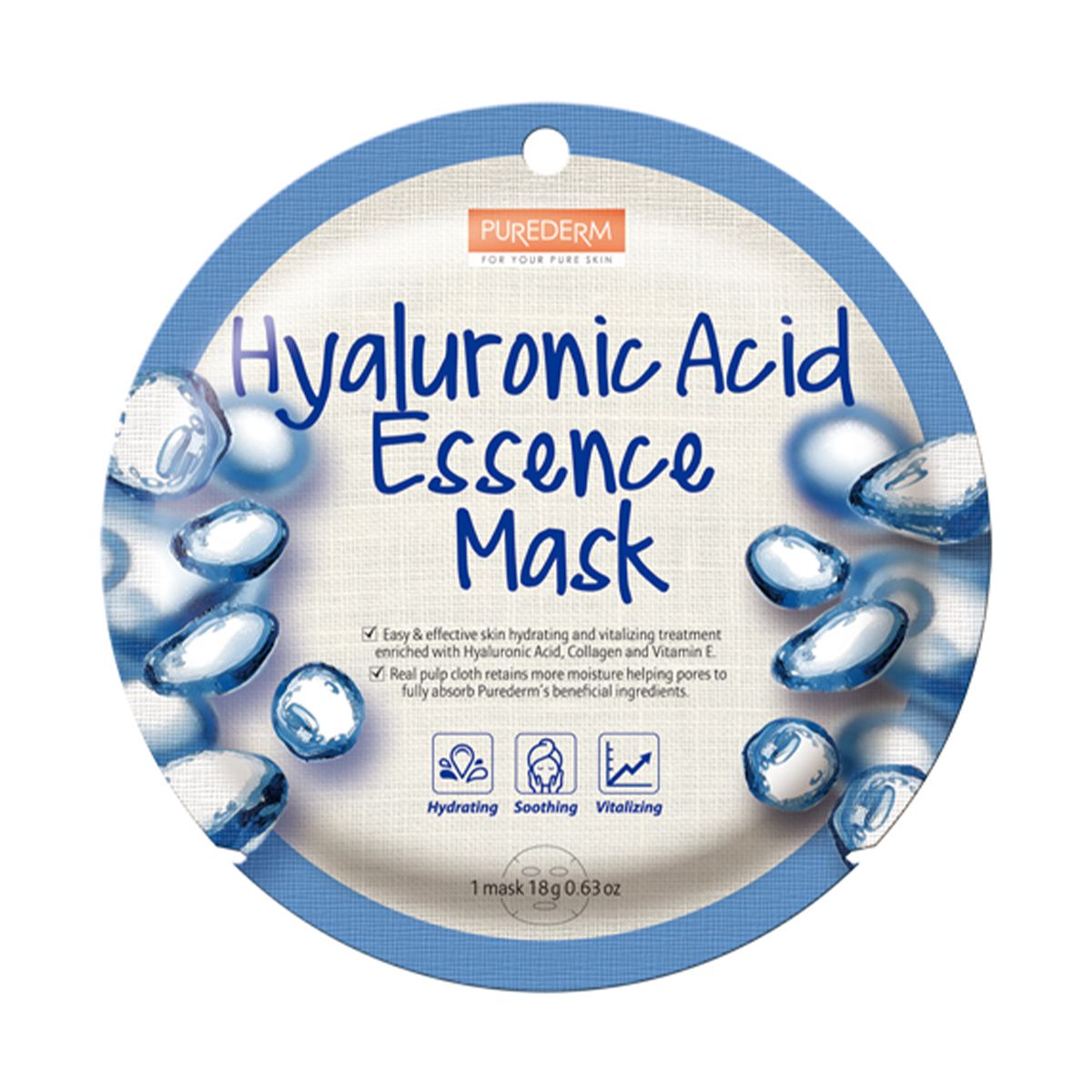 Purederm Kolagenowa z kwasem hialuronowym wygładzająco-liftingująca maseczka kola genowa z kwasem hialuronowym do twarzy, 18 g