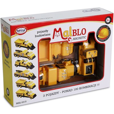 Klocki magnetyczne MALBLO Magnetic Pojazdy budowlane MAL0315