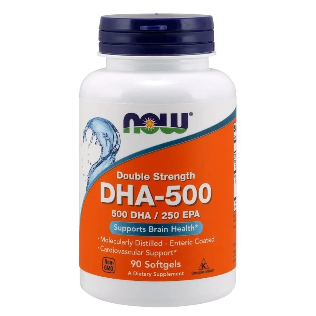 Now Foods DHA-500 suplement diety, kwasy EPA DHA, 90 kaps./1 opak.