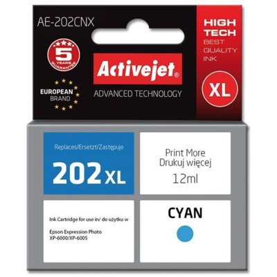 Tusz ACTIVEJET do Epson 202 XL H24010 Błękitny 12 ml AE-202CNX