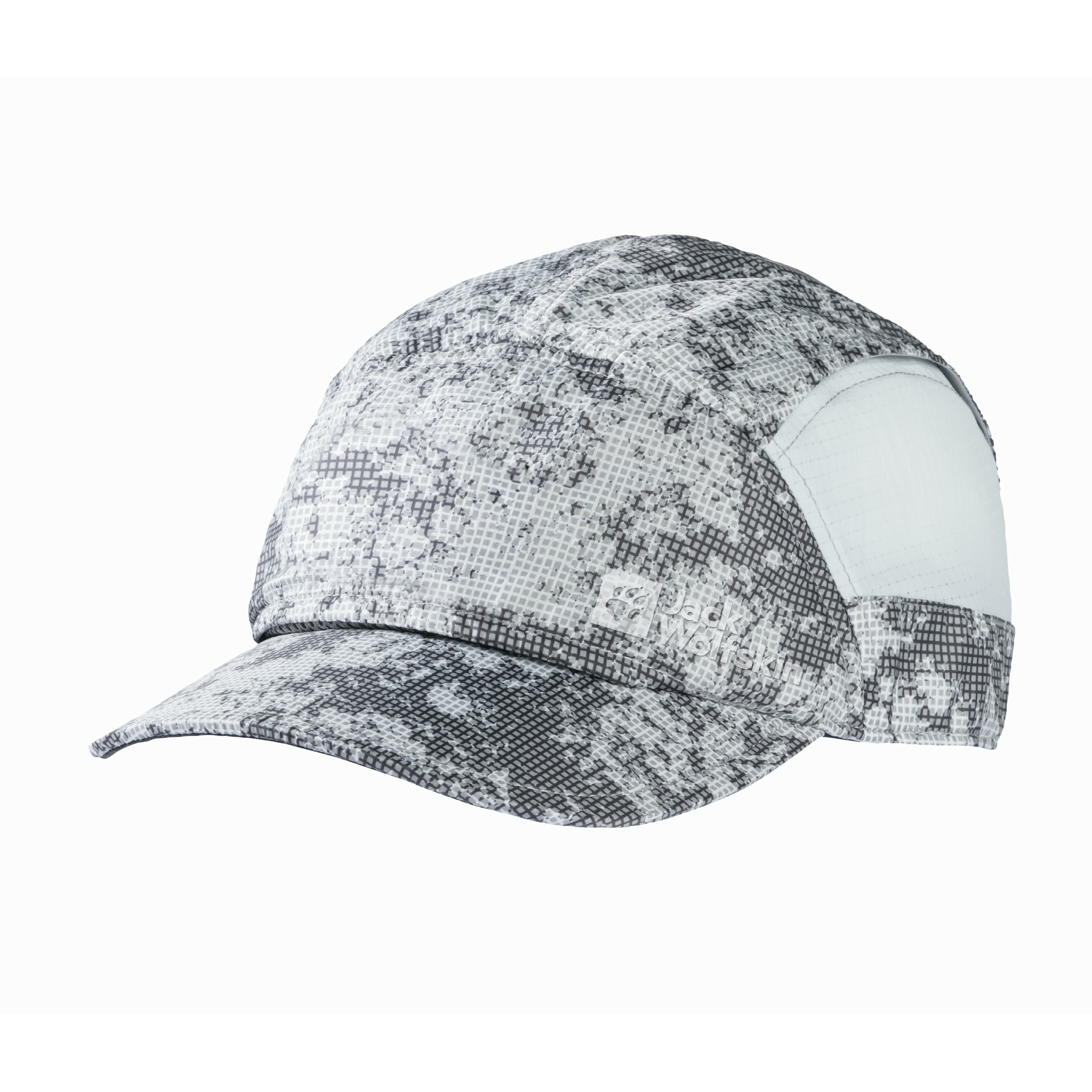 Czapka z daszkiem Jack Wolfskin PRELIGHT WIND CAP GRID CAMO slate - ONE SIZE