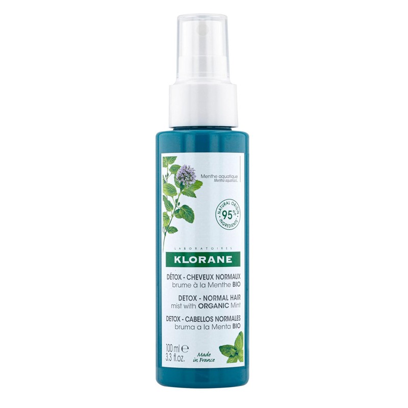 Klorane Aquatic Mint spray do włosów z organiczną miętą wodną, 100 ml