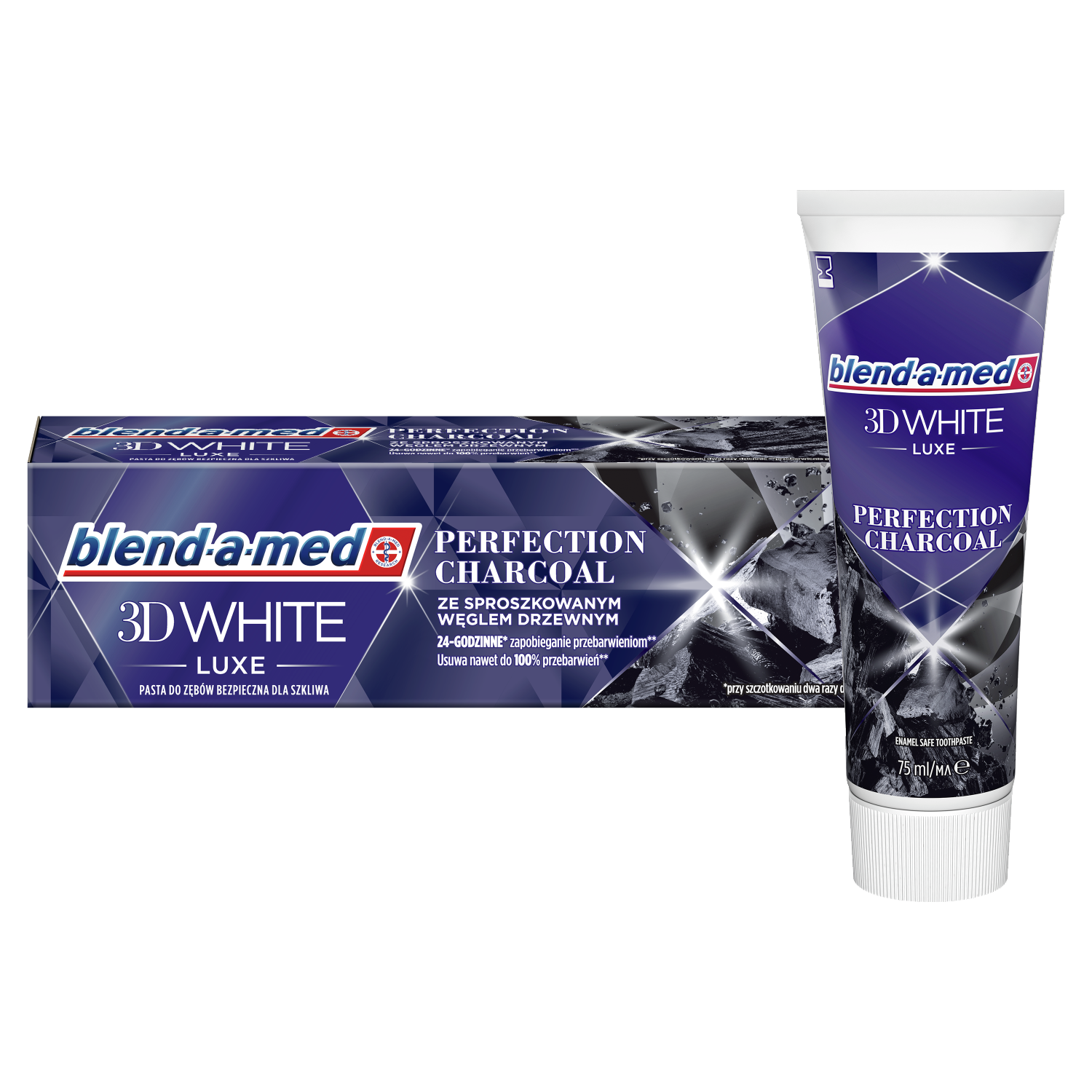 Blend-A-Med 3D White Luxe Perfection Charcoal pasta do mycia zębów z węglem drzewnym, 75 ml