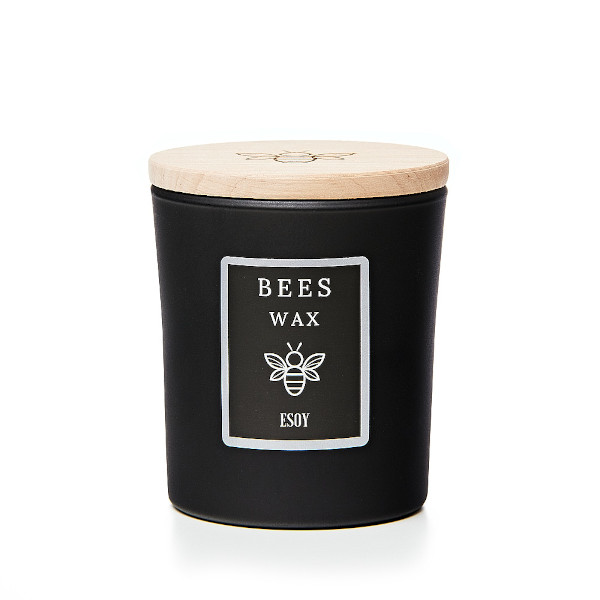 Esoy świeca z wosku pszczelego w czarnym szkle, 120 g