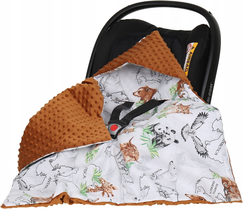 Babymam kocyk minky do fotelika nosidełka ciepły