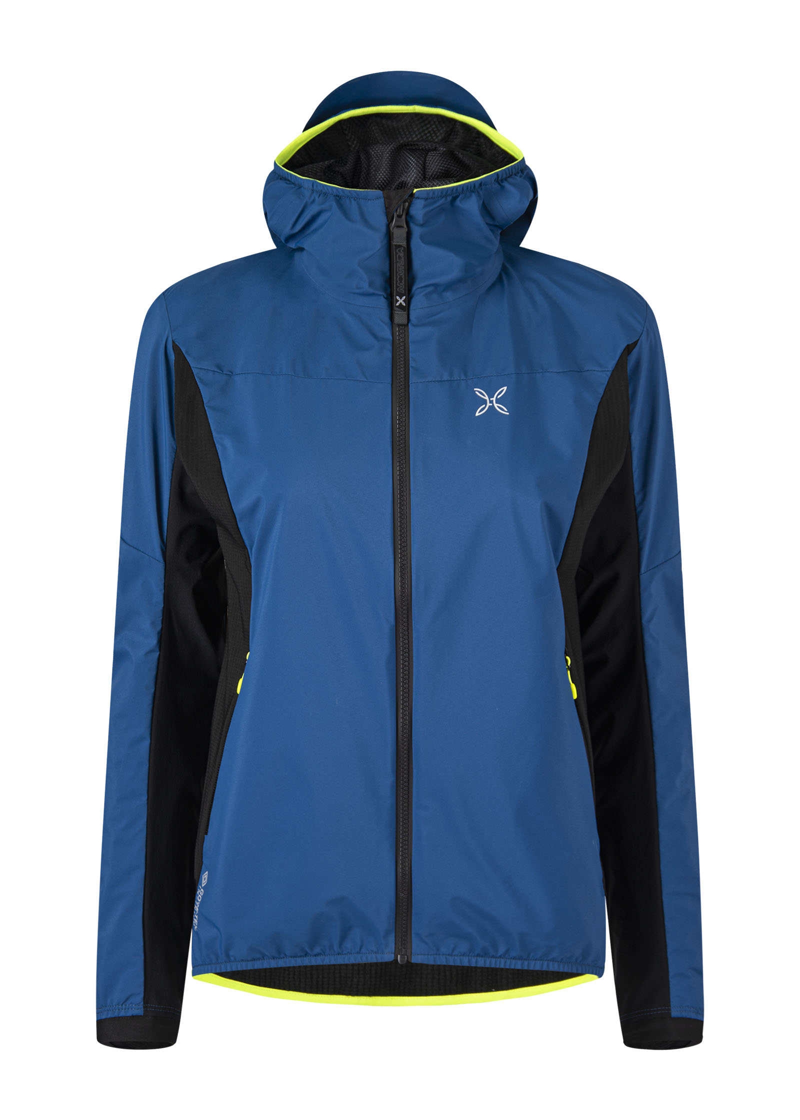 Damska kurtka softshellowa Montura Premium Wind Hoody Jacket deep blue/giallo fluo - M