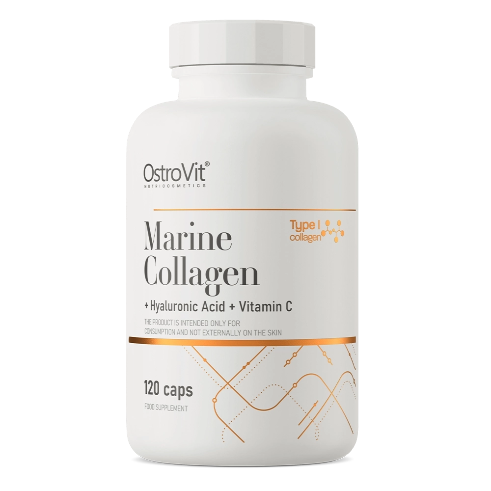 OstroVit Kolagen morski suplement diety z kwasem hialuronowym i wit. C, 120 kaps./1 opak.